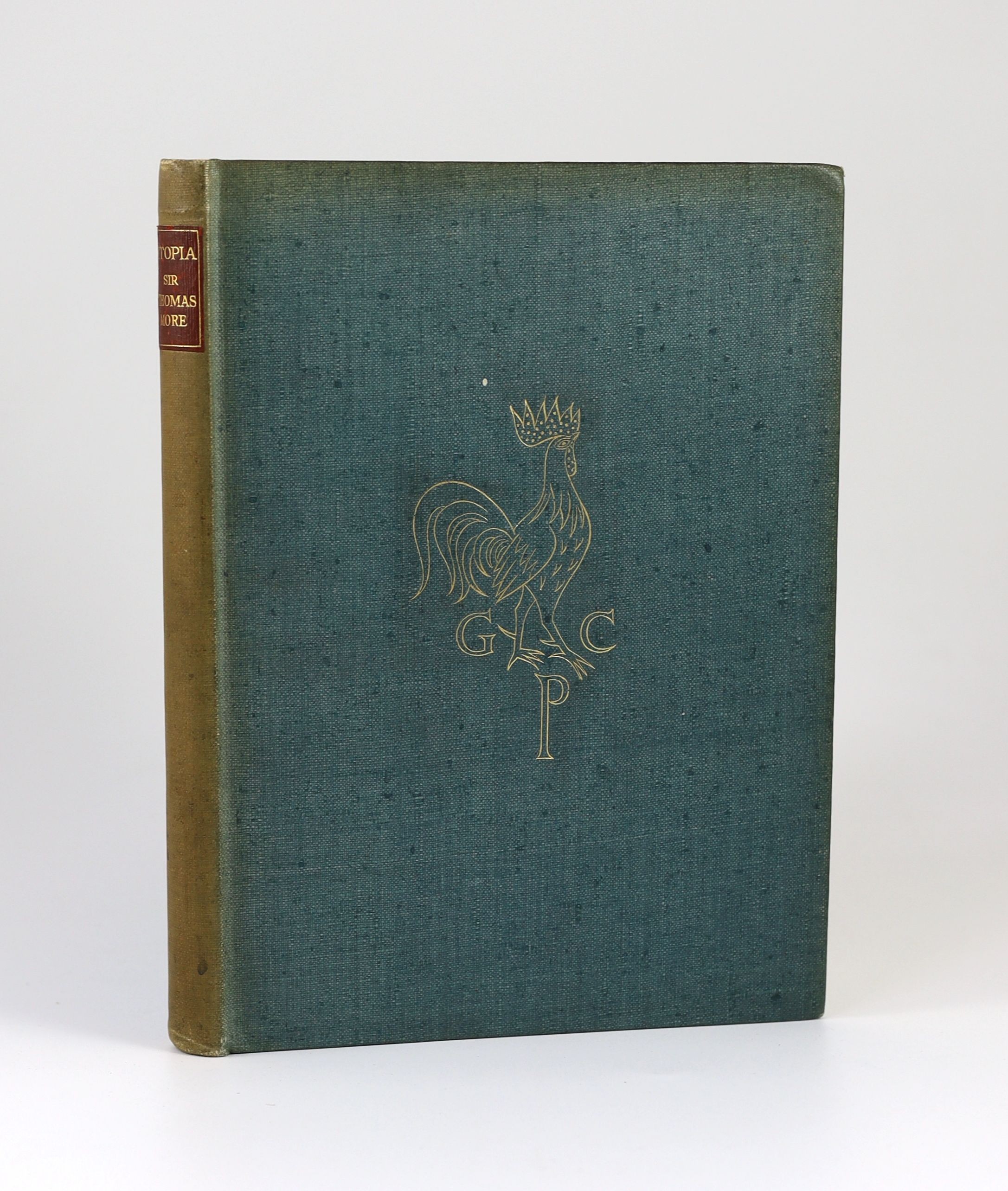 Golden Cockerel Press - Moore, Thomas - Utopia, one of 500, wood-engravings by Eric Gill, 4to, blue buckram gilt, Waltham Saint Lawrence, 1929